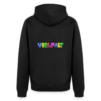 AfD stoppen gegen rechts Demokratie Vielfalt links - Unisex Premium Bio Zip Hoodie - Schwarz - Hinten - Nico (187cm)