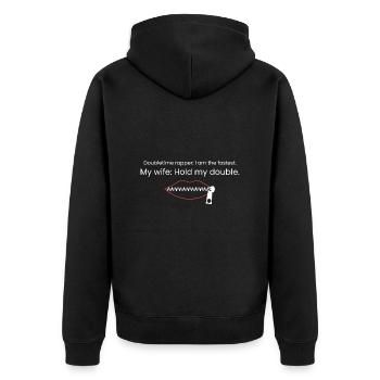 Ma femme contre les rappeurs - Veste à capuche bio Premium Unisexe - noir - Dos - Nico (187cm)