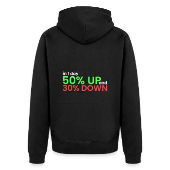 en 1 jour, 50 % ont augmenté, 30 % ont diminué - Veste à capuche bio Premium Unisexe - noir - Dos - Nico (187cm)