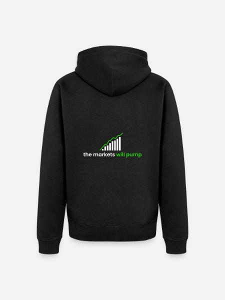 die Märkte werden pumpen - Unisex Premium Bio Zip Hoodie - Schwarz