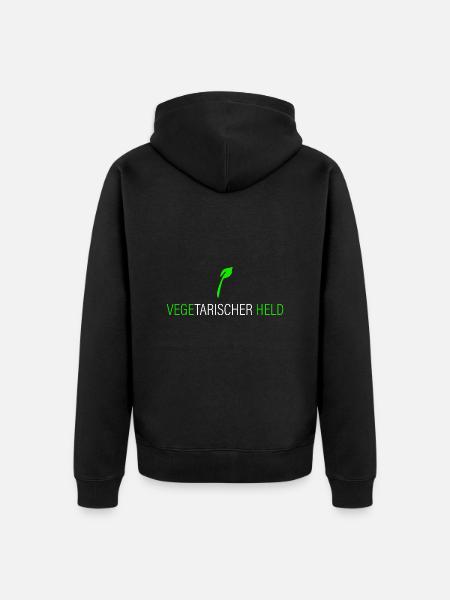 Vegetarian hero - Unisex Premium Organic Zip Hoodie - black