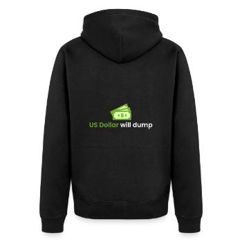 Le dollar américain va s’effondrer - Veste à capuche bio Premium Unisexe - noir - Dos - Nico (187cm)