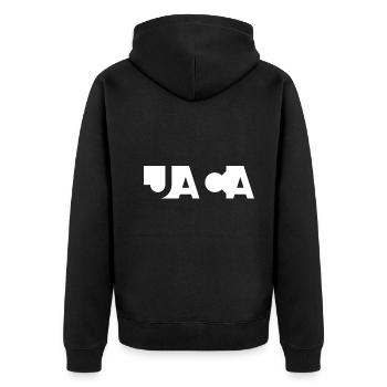 JACA – Huesca – Aragon – Espagne - Veste à capuche bio Premium Unisexe - noir - Dos - Nico (187cm)