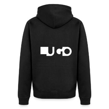 LUGO – Galice – Espagne - Veste à capuche bio Premium Unisexe - noir - Dos - Nico (187cm)