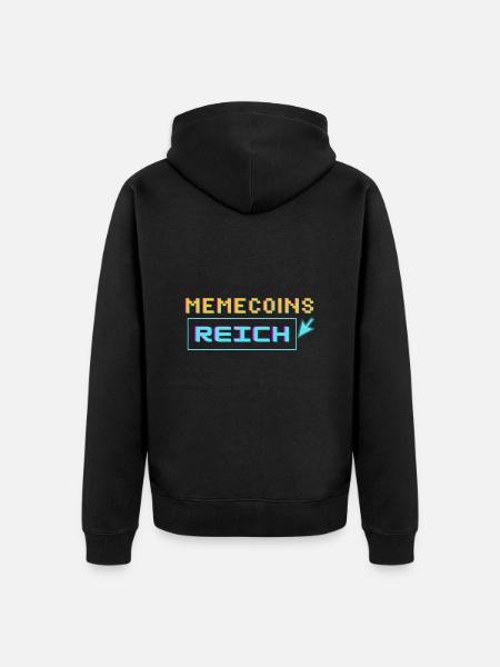 memecoins -> reich - Unisex Premium Bio Zip Hoodie - Schwarz