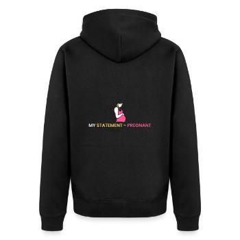 My statement - pregnant - Unisex Premium Organic Zip Hoodie - black - Back - Nico (187cm)