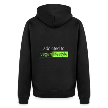 accro au mode de vie végétalien - Veste à capuche bio Premium Unisexe - noir - Dos - Nico (187cm)