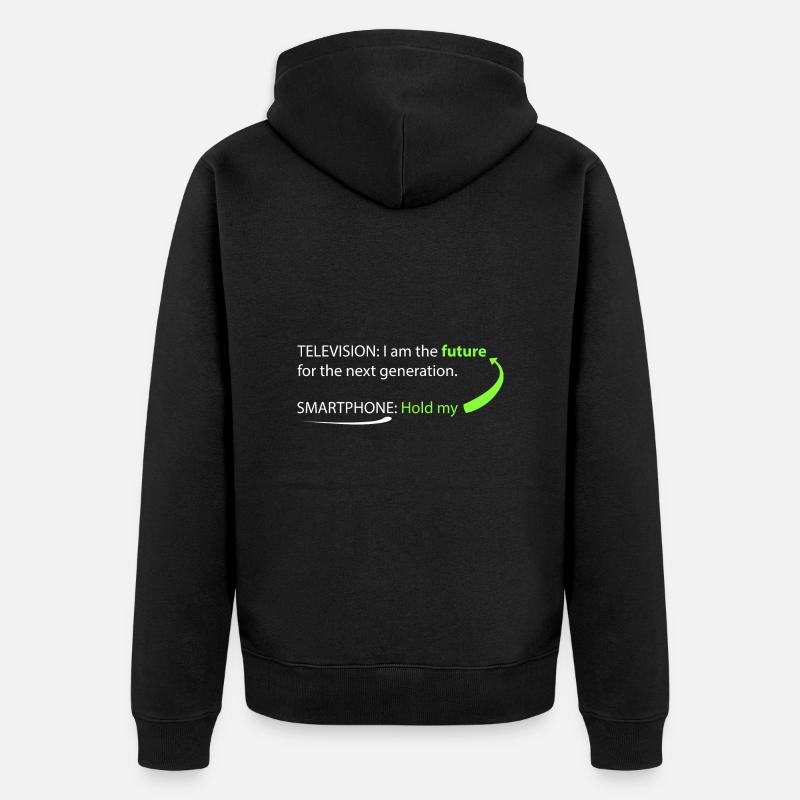 SmarthPhone vs TV - Veste à capuche bio Premium Unisexe - noir