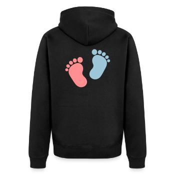 Baby feet - Unisex Premium Organic Zip Hoodie - black - Back - Nico (187cm)