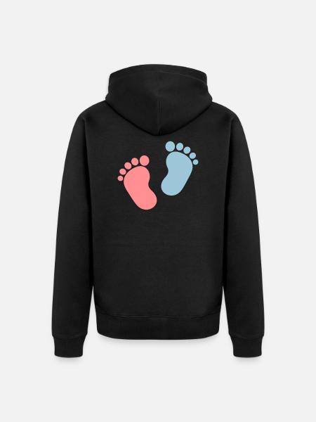 Baby feet - Unisex Premium Organic Zip Hoodie - black