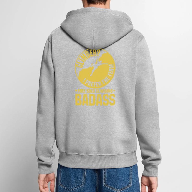 Free Solo Climbing Unisex Premium Organic Zip Hoodie