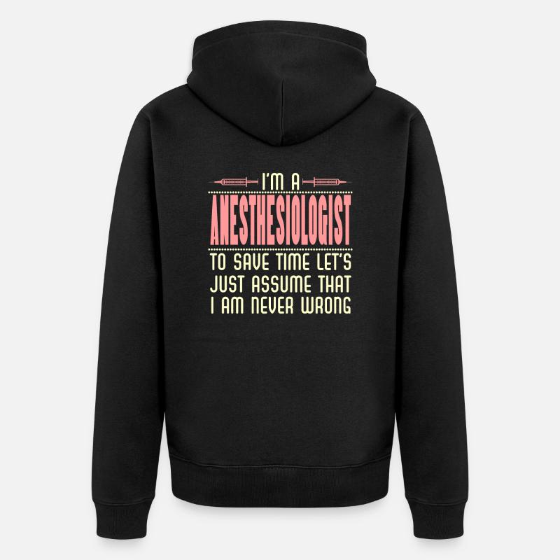 Anesthésie Drôle - Veste à capuche bio Premium Unisexe - noir