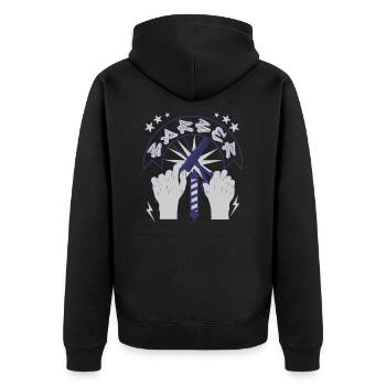 Barber - Unisex Premium Organic Zip Hoodie - black - Back - Nico (187cm)