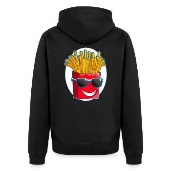 Cool French fries - Unisex Premium Organic Zip Hoodie - black - Back - Nico (187cm)