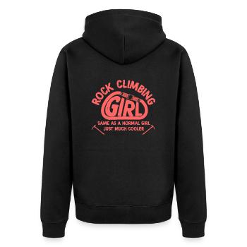 Rock climbing girl - Unisex Premium Organic Zip Hoodie - black - Back - Nico (187cm)