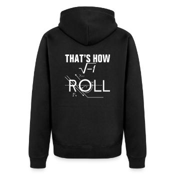 How I do physics - Unisex Premium Organic Zip Hoodie - black - Back - Nico (187cm)