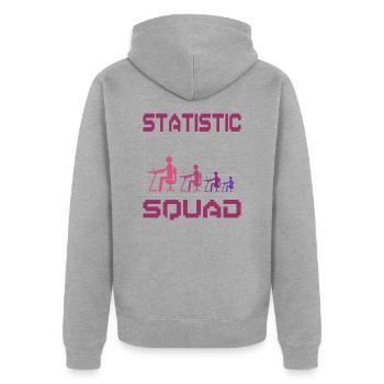 Cadre statistique - Veste à capuche bio Premium Unisexe - gris chiné - Dos - Nico (187cm)
