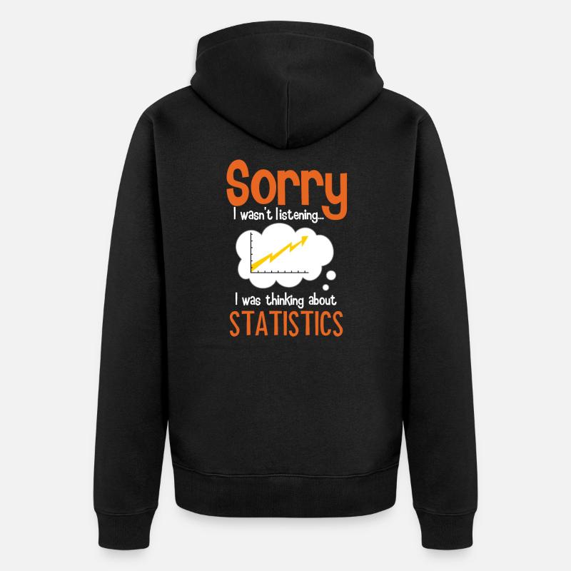Nachdenken über Statistik - Unisex Premium Bio Zip Hoodie - Schwarz