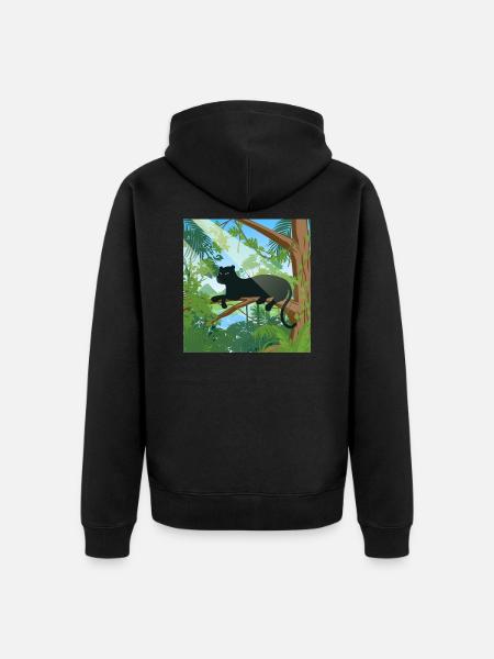 Jungle - Unisex Premium Organic Zip Hoodie - black
