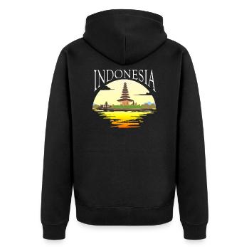 Indonésie - Veste à capuche bio Premium Unisexe - noir - Dos - Nico (187cm)