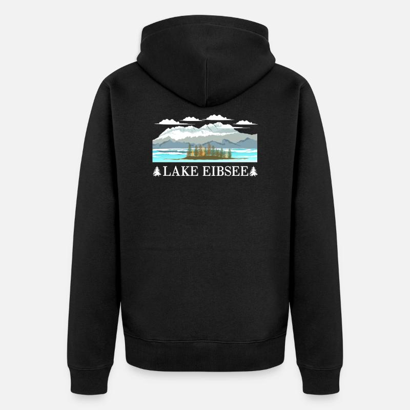 Lac Eibsee - Veste à capuche bio Premium Unisexe - noir