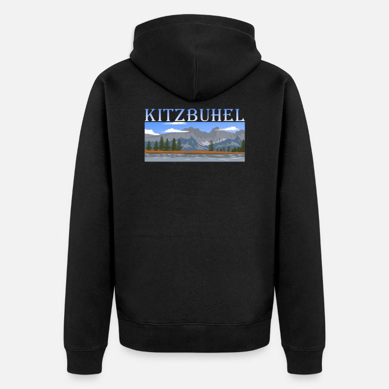 Kitzbühel - Unisex Premium Bio Zip Hoodie - Schwarz
