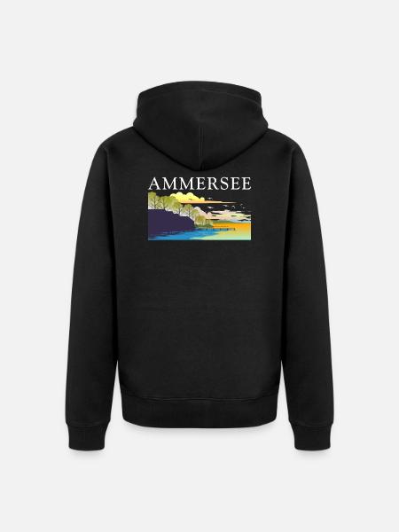 Ammersee - Unisex Premium Bio Zip Hoodie - Schwarz