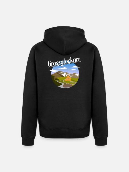 Grossglockner - Unisex Premium Bio Zip Hoodie - Schwarz