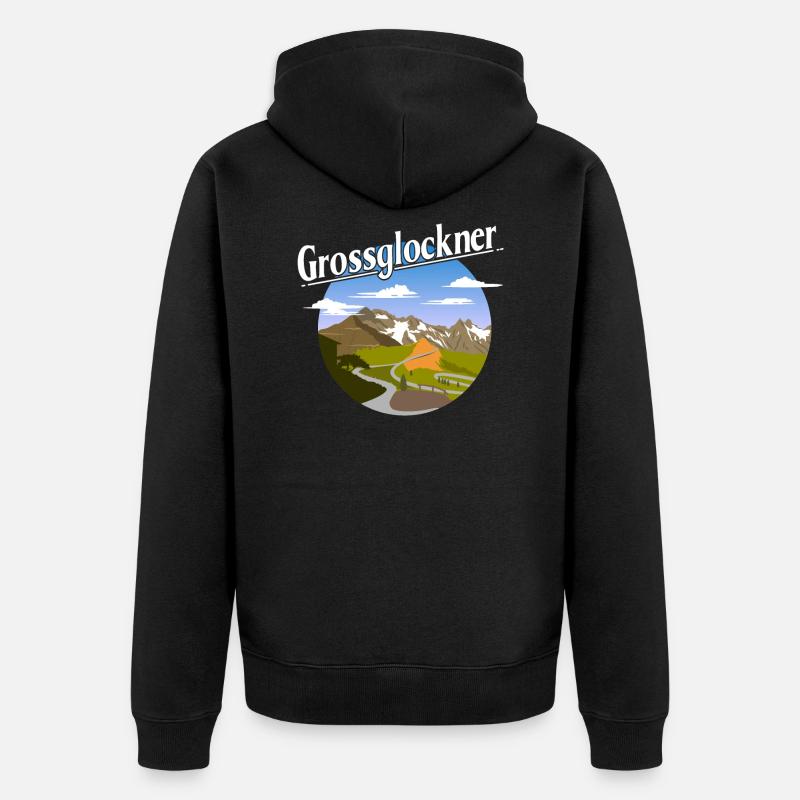 Grossglockner - Unisex Premium Bio Zip Hoodie - Schwarz