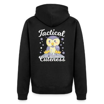 Cute chess - Unisex Premium Organic Zip Hoodie - black - Back - Nico (187cm)