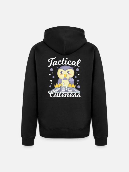 Échecs mignons - Veste à capuche bio Premium Unisexe - noir