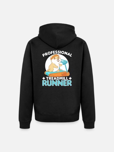 Treadmill - Unisex Premium Organic Zip Hoodie - black