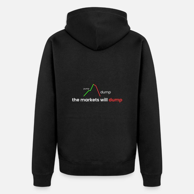 markets will collapse - Unisex Premium Organic Zip Hoodie - black