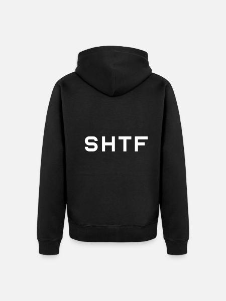 SHTF – Shit Hits The Fan - Unisex Premium Organic Zip Hoodie - black