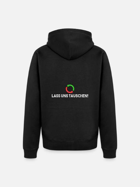 Lass uns tauschen! - Unisex Premium Bio Zip Hoodie - Schwarz