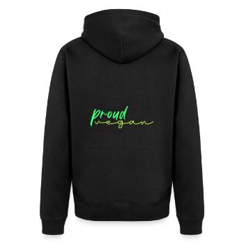 fier végétalien - Veste à capuche bio Premium Unisexe - noir - Dos - Nico (187cm)