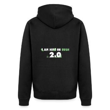 Verstecken auf Busch 2.0 - Unisex Premium Bio Zip Hoodie - Schwarz - Hinten - Nico (187cm)