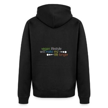 Vegan va rendre ma vie plus longue - Veste à capuche bio Premium Unisexe - noir - Dos - Nico (187cm)