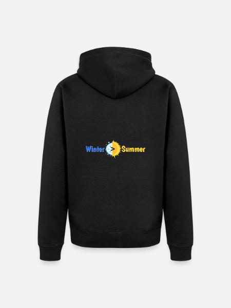 Winter > summer - Unisex Premium Organic Zip Hoodie - black