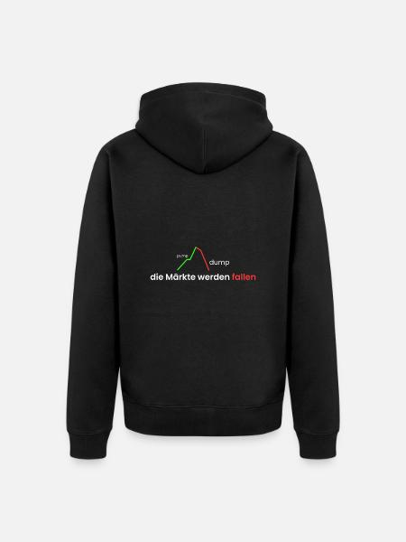 die Märkte werden fallen - Unisex Premium Bio Zip Hoodie - Schwarz