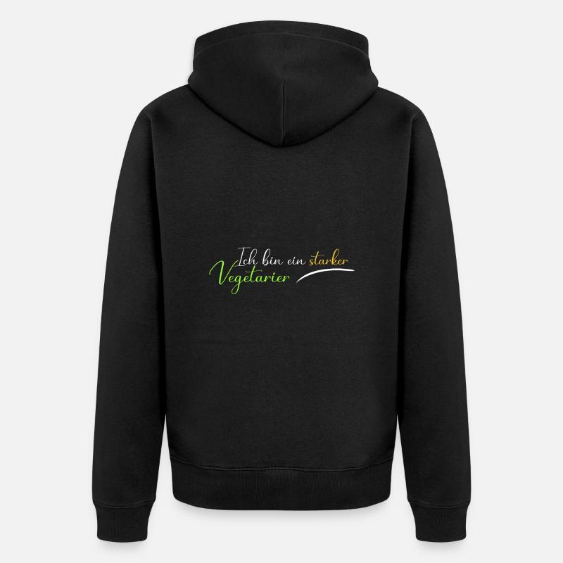 Ich bin ein starker Vegetarier - Unisex Premium Bio Zip Hoodie - Schwarz