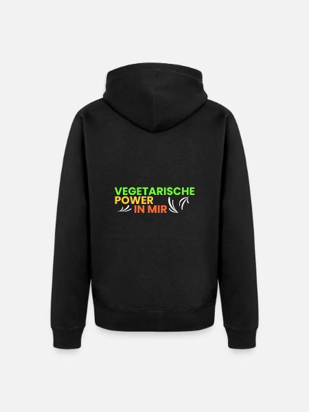 vegetarische Power in mir - Unisex Premium Bio Zip Hoodie - Schwarz