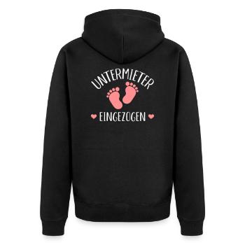 Baby - Unisex Premium Bio Zip Hoodie - Schwarz - Hinten - Nico (187cm)