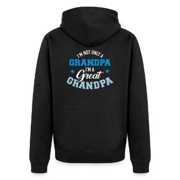 Uropa - Unisex Premium Bio Zip Hoodie - Schwarz - Hinten - Nico (187cm)
