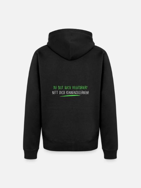 Du bist auch Vegetarier? - Unisex Premium Bio Zip Hoodie - Schwarz