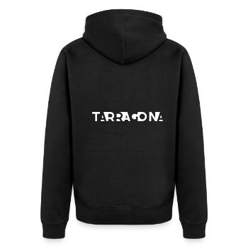 TARRAGONA – Katalonien – Spanien - Unisex Premium Bio Zip Hoodie - Schwarz - Hinten - Nico (187cm)