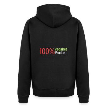 100% veganes Produkt - Unisex Premium Bio Zip Hoodie - Schwarz - Hinten - Nico (187cm)