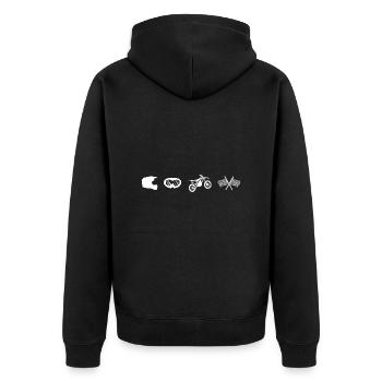 Dirtbike Rider Supercross Icons MX Motocross - Unisex Premium Bio Zip Hoodie - Schwarz - Hinten - Nico (187cm)