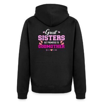 Godmother - Unisex Premium Organic Zip Hoodie - black - Back - Nico (187cm)