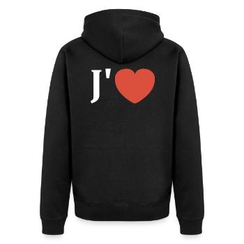 J'aime - Veste à capuche bio Premium Unisexe - noir - Dos - Nico (187cm)